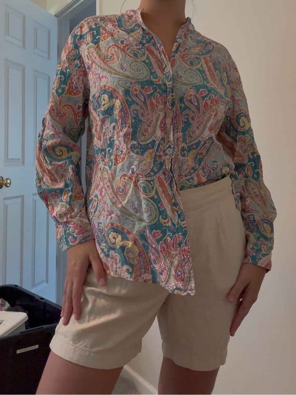 Groovy Vintage Norm Thompson Paisley Blouse AS IS
